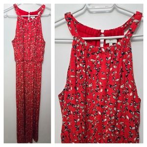 Lucky Brand Red Floral Maxi Dress Size S